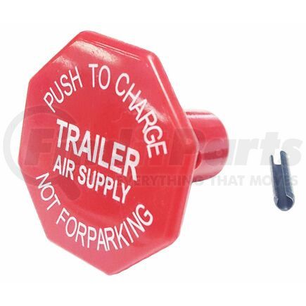 Torque Parts TR290655 PP-7 Trailer Air Brake Air Supply Push-Pull Knob - Red, with Roll Pin, for Dash Brake Control Valve