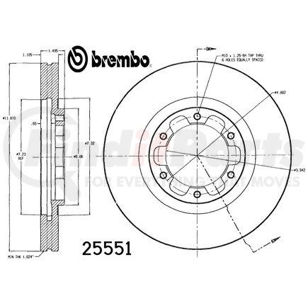 Brembo 25551 BRAKE DISC