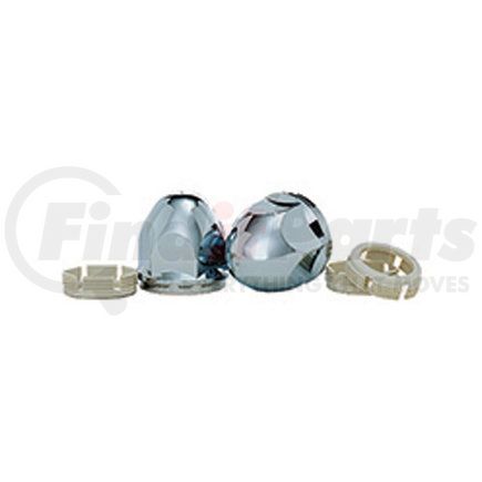 Haltec H-155 Wheel Lug Nut Cover - Screw-on, 1-1/2 in., with Inner Clamp and Threaded Outer Cover
