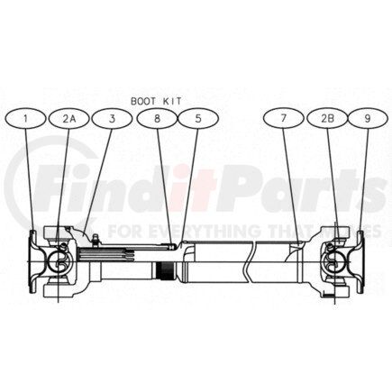 Dana 10001518 Drive Shaft Assembly - Steel, 3.50 x 0.095 Tube Size, 1.41 in. Tube Length
