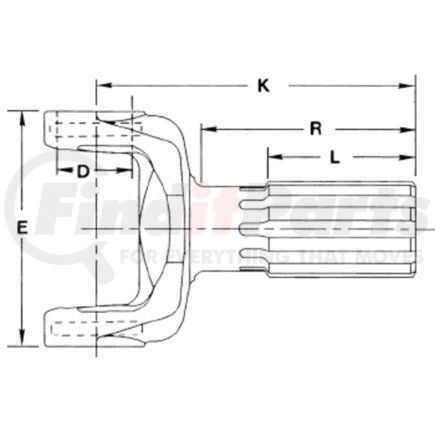 Dana 6-82-1281-6 DRIVE SHAFT YOKE SHAFT