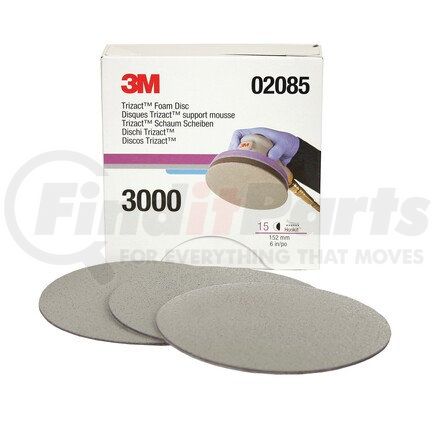 3M 02085 Trizact™ Hookit™ Foam Disc, 6 in, P3000, 15 discs per carton, 4 cartons per case