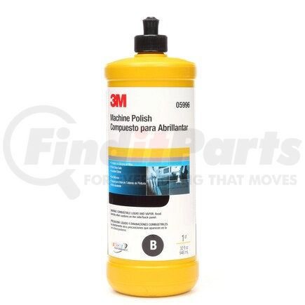3M 05996 Machine Polish, 1 qt (32 fl oz/946 mL), 6 per case
