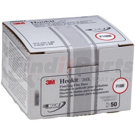 3M 00969 Hookit™ Finishing Film Abrasive Disc 260L, 6 in, P1000, 100 discs per carton, 4 cartons per case