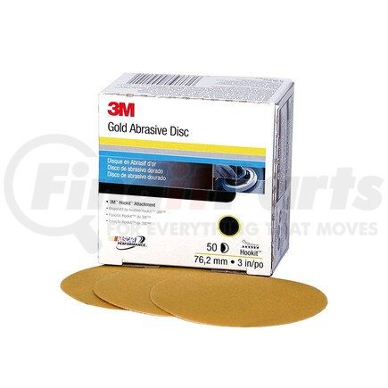 3M 00921 Hookit™ Gold Disc 236U, 3 in, P80, 50 discs per carton, 4 cartons per case