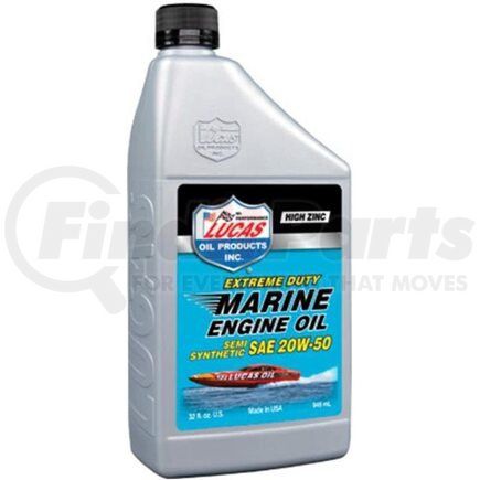 Lucas Oil 10654 Engine Oil - Extreme Duty Marine, Semi-Synthetic, SAE 20W-50, 1 Quart