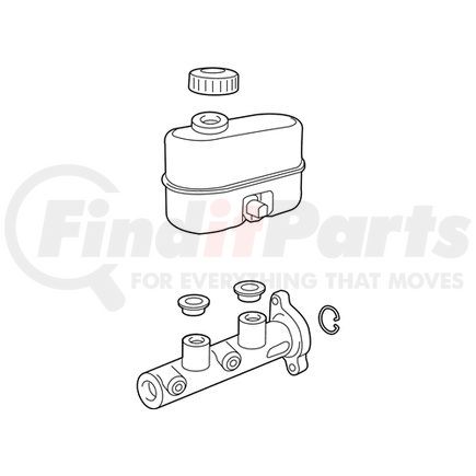 Mopar 68433359AA Brake Master Cylinder - with Cap and Reservoir, For 2019-2023 Ram