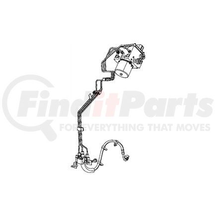 Mopar 52010311AF Air Brake Hose - Front, Left, with Junction Block, for 2003-2012 Ram 2500/3500/Dodge Ram 1500/2500/3500