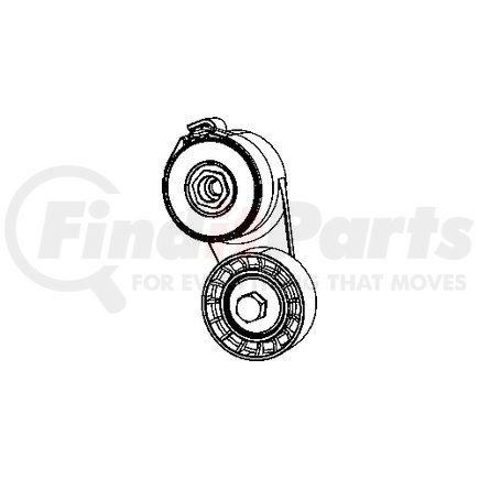 Mopar 68081718AB Accessory Drive Belt Tensioner Assembly - For 2012-2017 Fiat 500