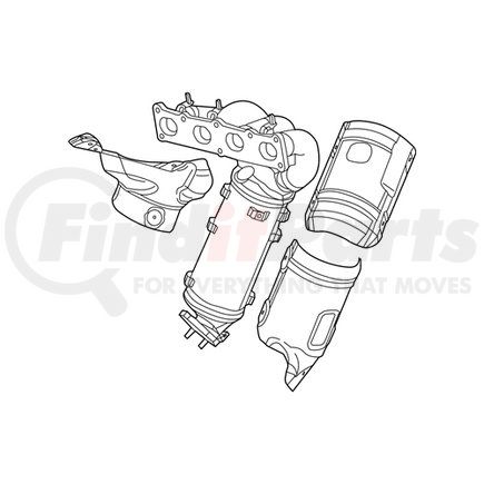 Mopar 68246553AA Catalytic Converter with Integrated Exhaust Manifold