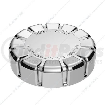 United Pacific 42523 Fuel Tank Cap - Chrome, Plastic, Non-Locking, Double-Sided Tape Mount, For Kenworth