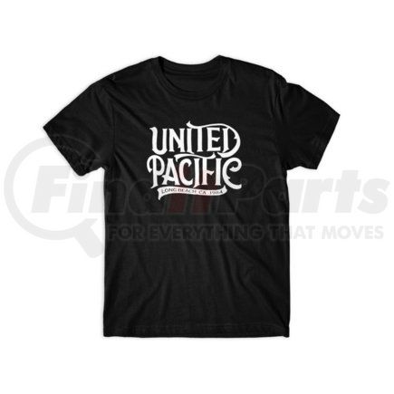 United Pacific 99306M T-Shirt - United Pacific Calligraphy, Black, with White Print, Cotton, Medium
