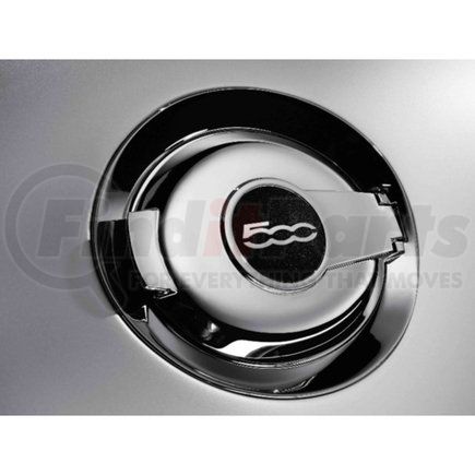 Mopar 82212507 Fuel Filler Deck Plate - Chrome, with 500 Logo, For 2012-2019 Fiat 500