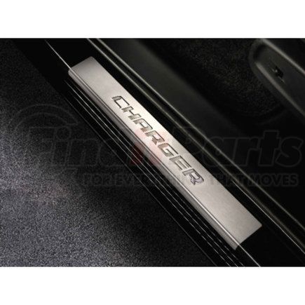 Mopar 82212283AB Door Sill Plate - Front, Brushed Stainless Steel, with Charger Logo, For 2011-2023 Dodge Charger