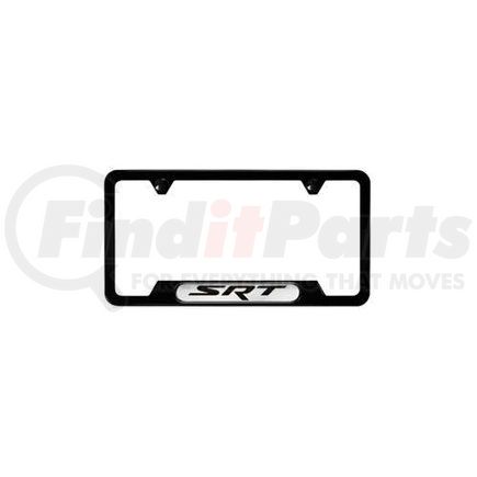 Mopar 82214921 License Plate Frame - Satin Black, with 2 Top Holes, with Srt Logo