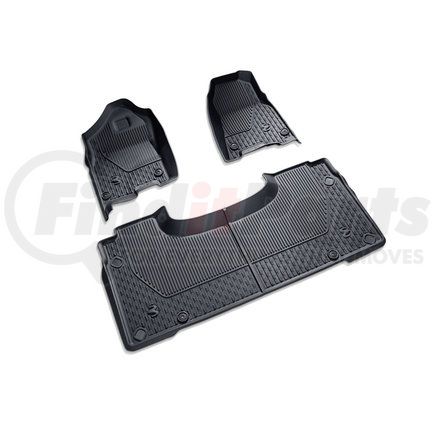 Mopar 82215421AD Floor Mat Set - Front and Rear, All Weather, with Red Ram Heads Logo, For 2019-2022 Ram 1500