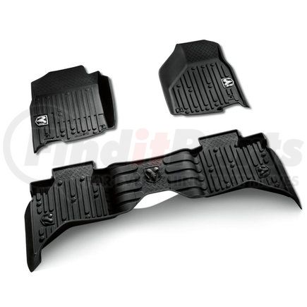 Mopar 82215583AB Floor Mat - Black, Bucket Style, All Weather, For 2013-2022 Ram