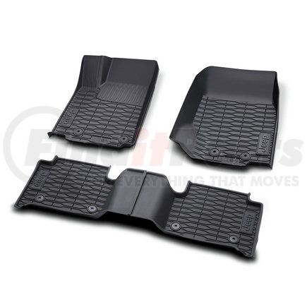 MOPAR 82216025AC Floor Mat - First and Second Row, Bucket Style, Black, All Weather, For 2022-2023 Jeep Grand Cherokee