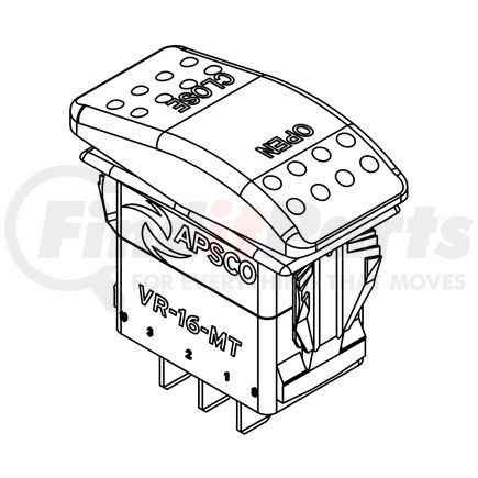APSCO VR-16-MT Rocker Switch - Electric, Momentary/Neutral, with "Open"/"Close" Labels