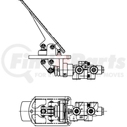 MICO 06-466-292 Air Brake Spring Brake Modulating Valve - Hrz Pedal Tdm Mod Vlv