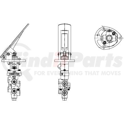 MICO 06-466-406 Air Brake Spring Brake Modulating Valve - Pedal/Pilot Tdm Mod Valve