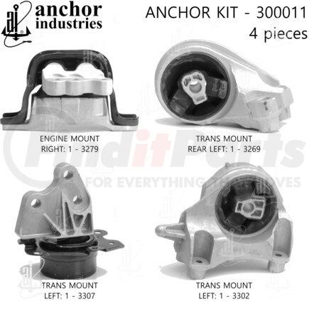 Anchor Motor Mounts 300011 ENGINE MNT KIT