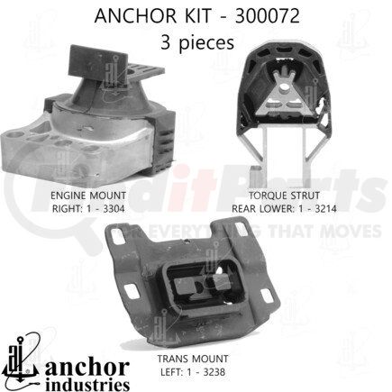 Anchor Motor Mounts 300072 ENGINE MNT KIT