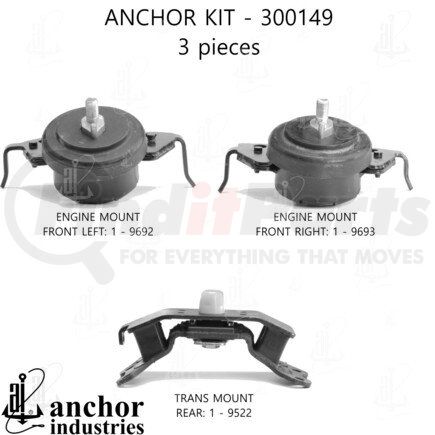 Anchor Motor Mounts 300149 ENGINE MNT KIT