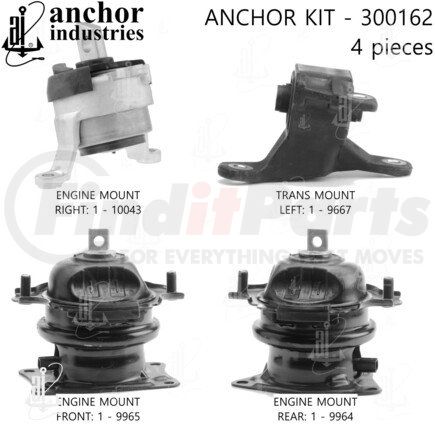 Anchor Motor Mounts 300162 ENGINE MNT KIT