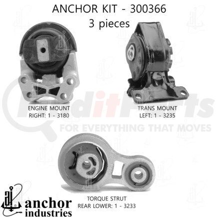 Anchor Motor Mounts 300366 ENGINE MNT KIT