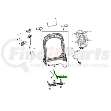 Mopar 68372438AD Seat Adjustment Cable - Front, Adjustable, For 2018-2023 Jeep Wrangler