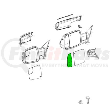 Mopar 68460761AA Door Mirror Glass - Left, For 2019-2023 Ram