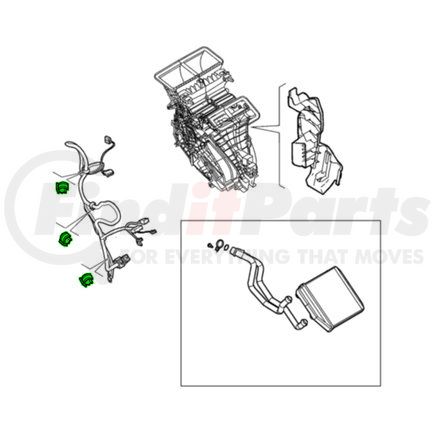 Mopar 68125176AA HVAC Vacuum Harness Clip - For 2016-2022 Ram ProMaster City