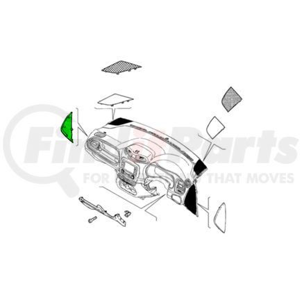 Mopar 5UW05LXHAA Instrument Panel Cover Cap - Right, For 2015-2023 Jeep Renegade