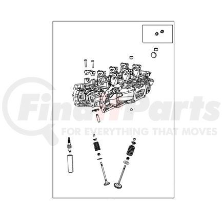 Mopar 06511332AA Engine Cylinder Head - Left, with Valves