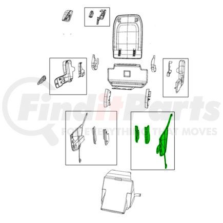 Mopar 5RT98DX9AF Seat Trim Panel - Left