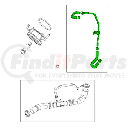 Mopar 68378169AB Engine Oil Cooler Coolant Pipe - For 2019-2023 Ram 1500