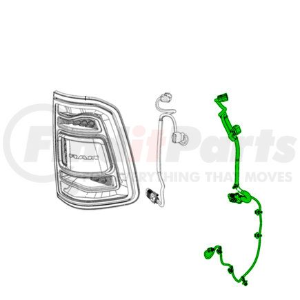 Mopar 68489300AA Tail Light Wiring Harness - Left and Right, For 2019-2023 Ram 1500