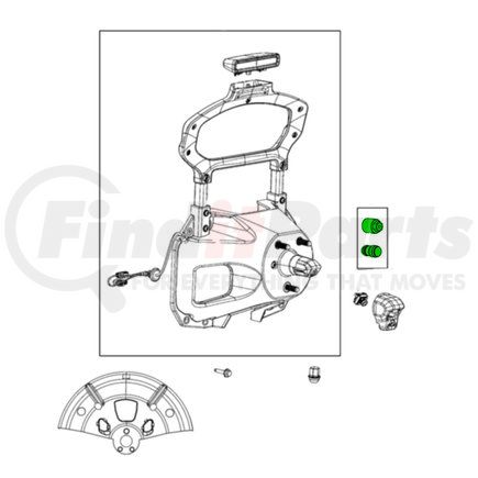 Mopar 68518261AA Center High Mount Stop Light Wiring Harness - For 2021-2023 Jeep Wrangler