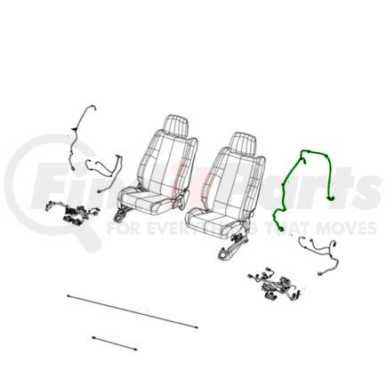 Mopar 68534294AA Seat Back Wiring Harness - Right, For 2021-2023 Dodge Durango