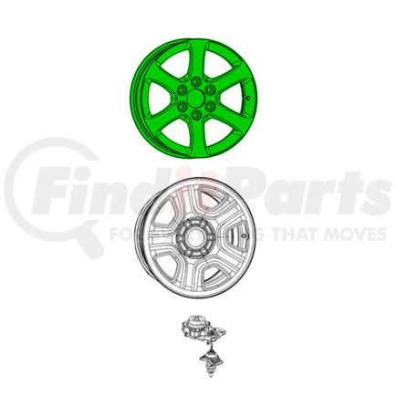 Mopar 04755327AA Aluminum Wheel - Front or Rear