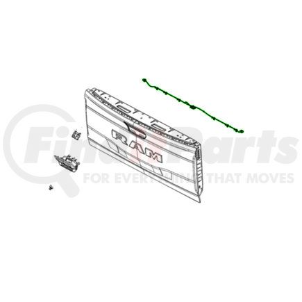 Mopar 68531010AB Tailgate Wiring Harness - For 2022-2023 Ram 1500