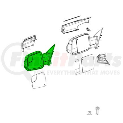 Mopar 68592776AA Door Mirror - Right, For 2022 Ram 1500