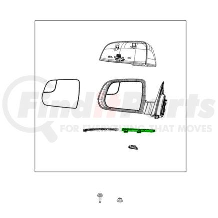 Mopar 68551410AA Door Mirror Cover - Right, Base Accent