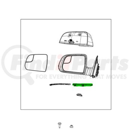 Mopar 68551411AA Door Mirror Cover - Front, Left, Base Accent