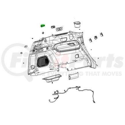 Mopar 7FH72TX7AA Seat Belt Guide Clip - For 2021-2023 Jeep Grand Cherokee L