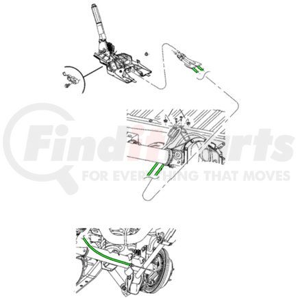 Mopar 68308731AG Parking Brake Cable - Rear, Left, For 2018-2022 Jeep Wrangler