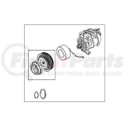 Mopar 68320915AB A/C Compressor - Complete, for 2019-2024 Ram 1500