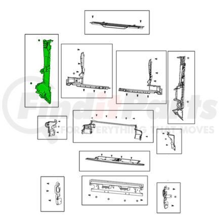 Mopar 68468200AA Radiator Side Air Seal - Right, For 2022-2023 Jeep Grand Cherokee