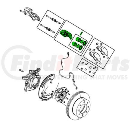 Mopar R8049151AD Disc Brake Caliper - Front, Left, for 2009-2018 Dodge/Ram